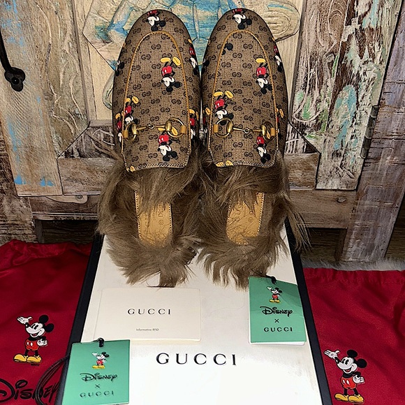 NWT GUCCI X DISNEY Princeton Lambswool Mules - Picture 9 of 16